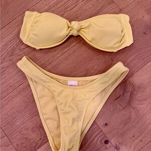 Target Brand Yellow Ribbed Bikini Set